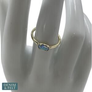 NEW Kendra Scott Emilie Gold Mother of Pearl Band Ring Size 7 Minimal Luxe